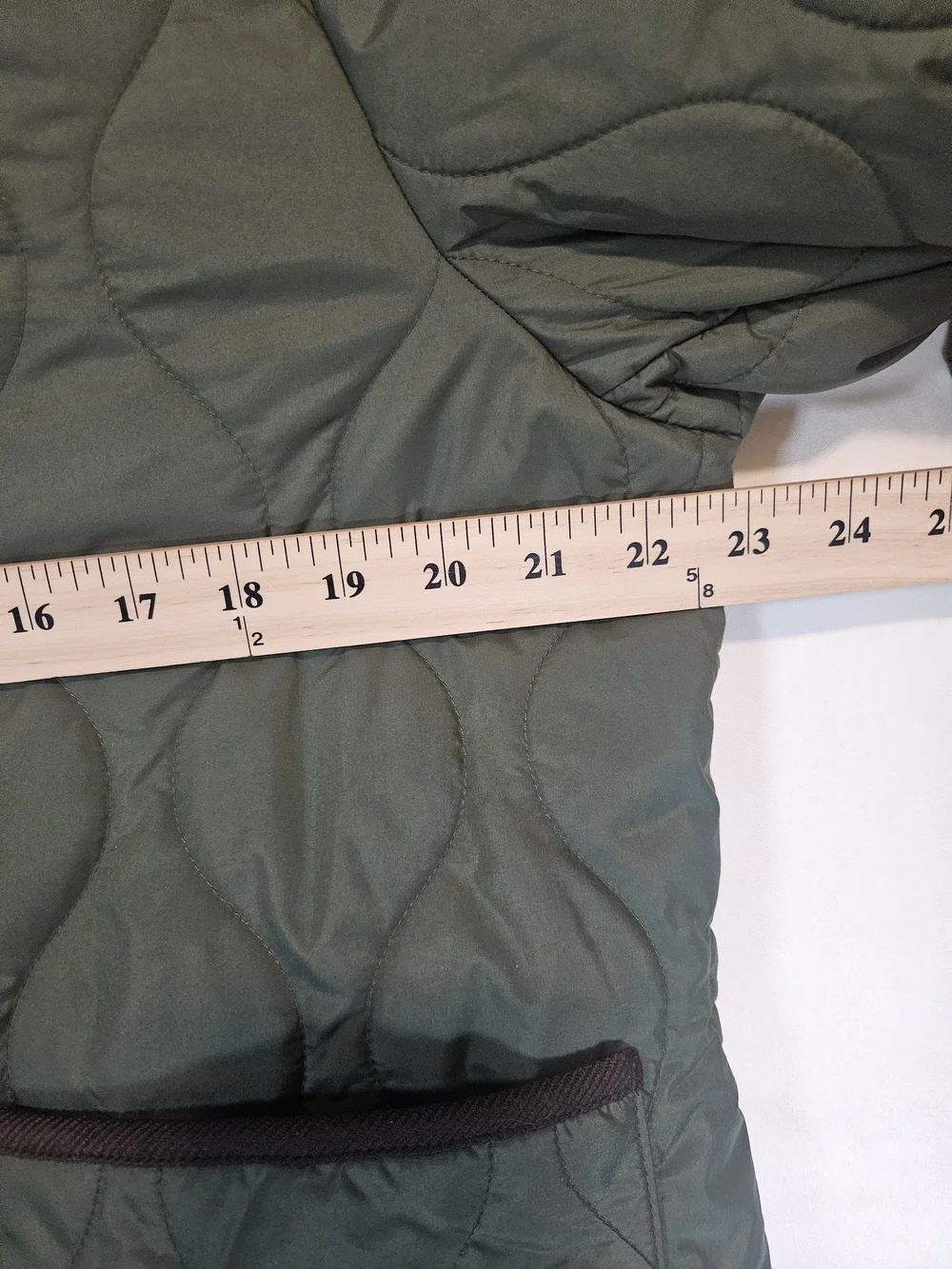 J. Crew Quilted Olive Green Puffer Jacket with Dark Brown Collar